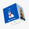 Cute Snowshoe Hare Christmas Confetti-exploding Greetings Card -Merry Moments 530351211e124d1f1af9acf5c9c2c90b