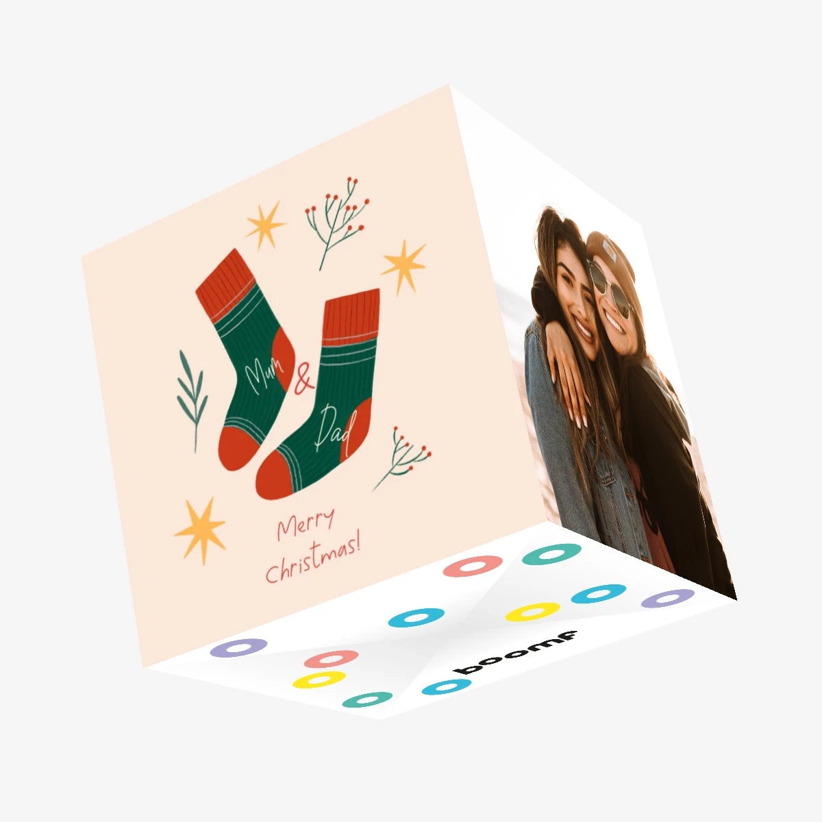 Merry Christmas Mum And Dad Socks And Stars Confetti-exploding Greetings Card 3 Merry Christmas Mum And Dad Socks And Stars Confetti-exploding Greetings Card