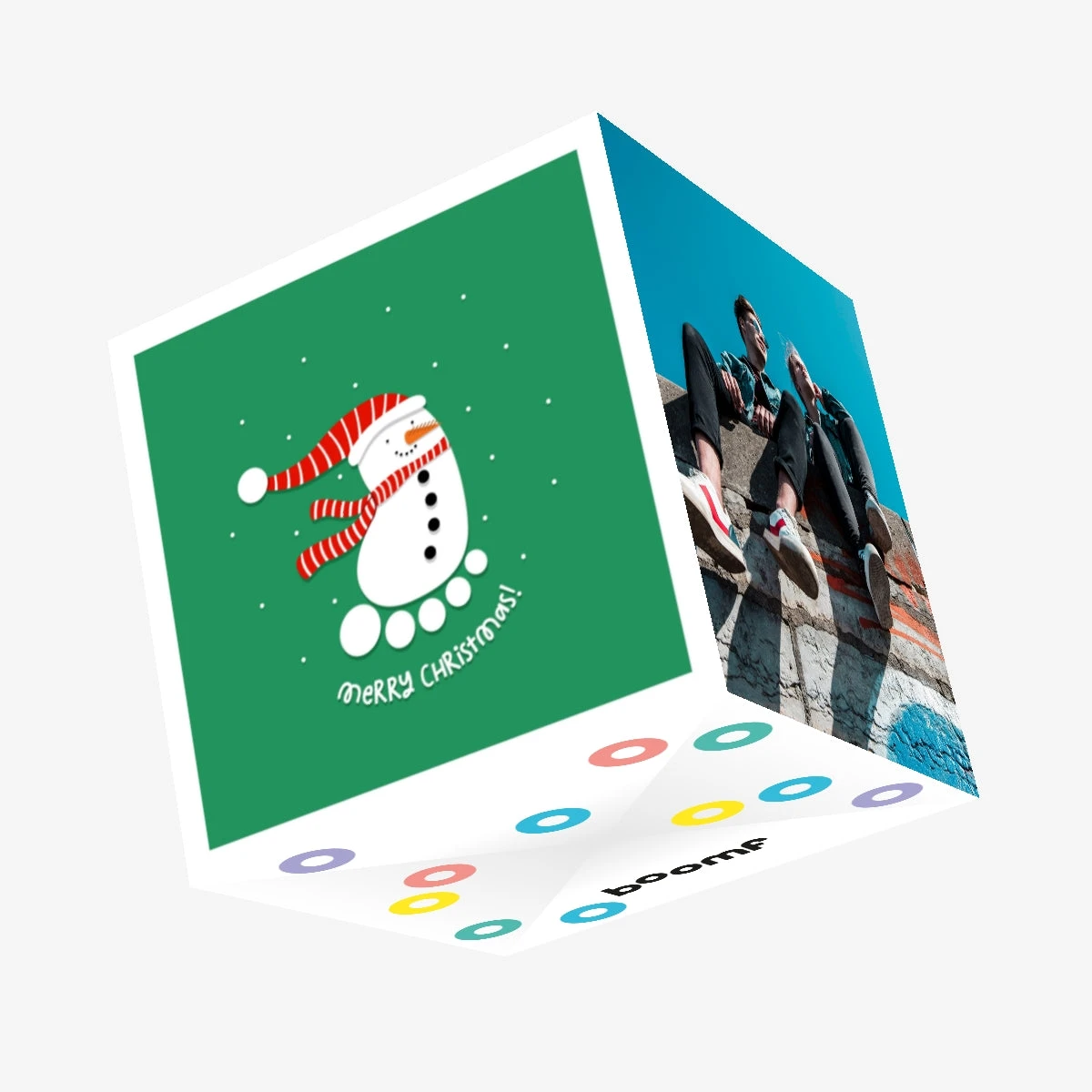 Merry Christmas Snowman Baby Feet Confetti-exploding Greetings Card 3 Merry Christmas Snowman Baby Feet Confetti-exploding Greetings Card