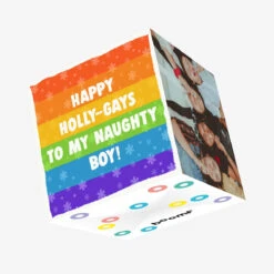 Kiwi Happy Holly-Gays To My Naughty Boy Christmas Confetti-exploding Greetings Card
