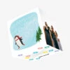 Merry Christmas Cute Penguin Ice Skating Confetti-exploding Greetings Card -Merry Moments 6de7f782bf11ad6e0683da350563b9a4