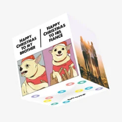 Kiwi Merry Christmas Brother And His Fiance Funny Dog Meme Confetti-exploding Greetings Card