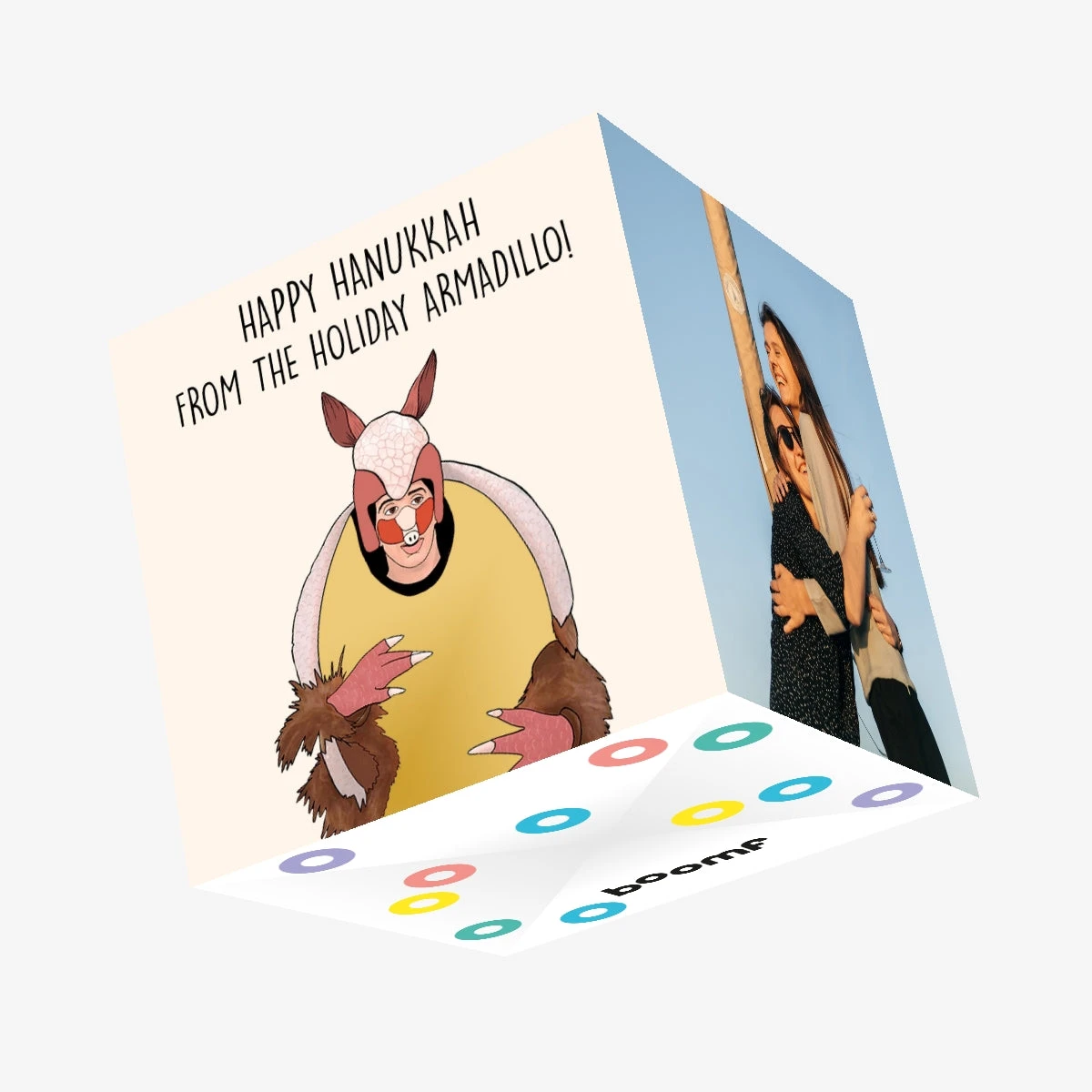 Holiday Armadillo Christmas Confetti-exploding Greetings Card 3 Holiday Armadillo Christmas Confetti-exploding Greetings Card