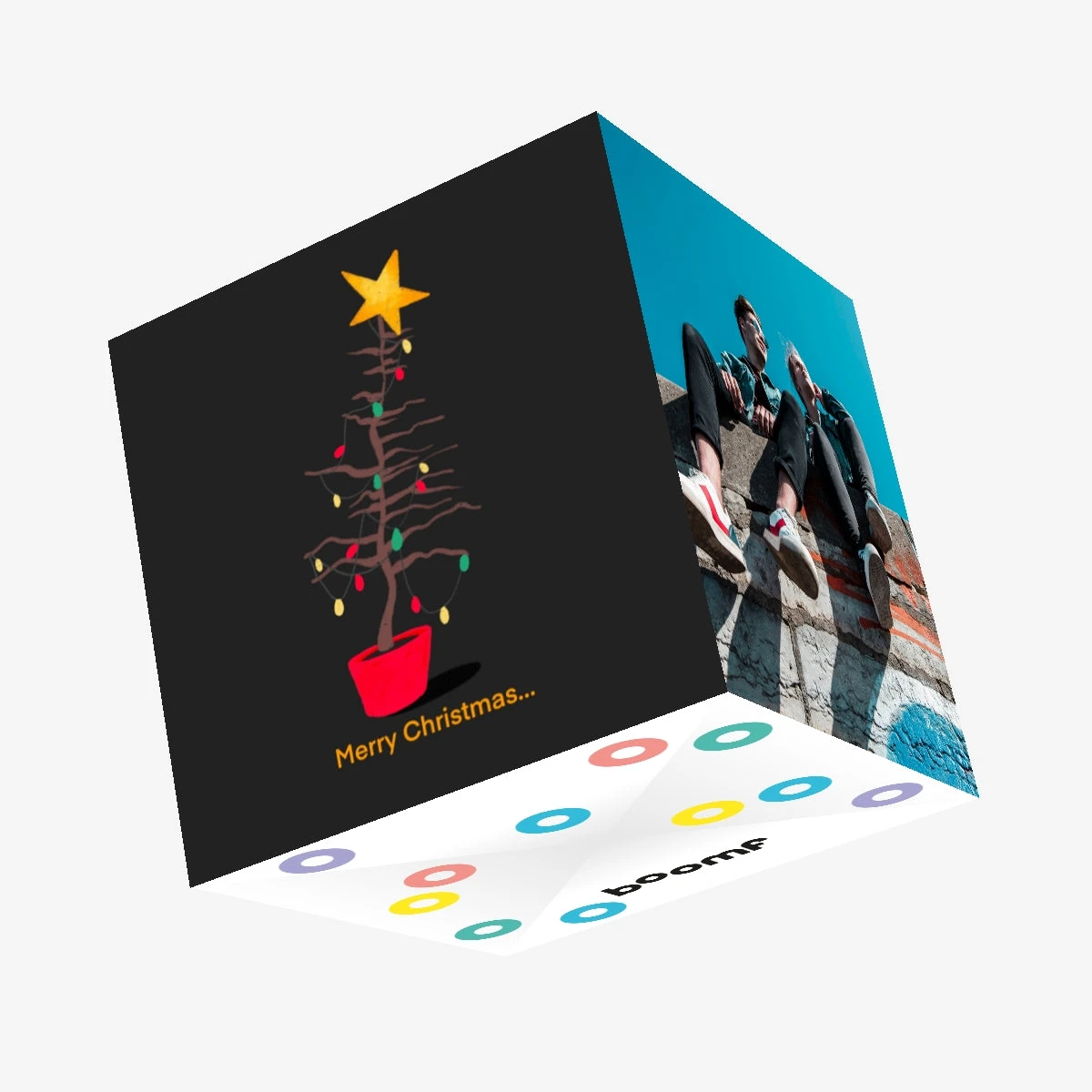 Merry Christmas Bald Tree Confetti-exploding Greetings Card 3 Merry Christmas Bald Tree Confetti-exploding Greetings Card