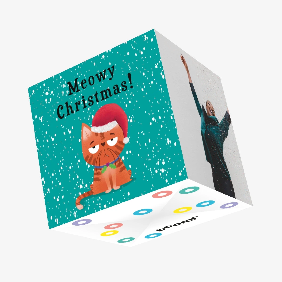 Grumpy Cat Meowy Christmas Confetti-exploding Greetings Card 3 Grumpy Cat Meowy Christmas Confetti-exploding Greetings Card