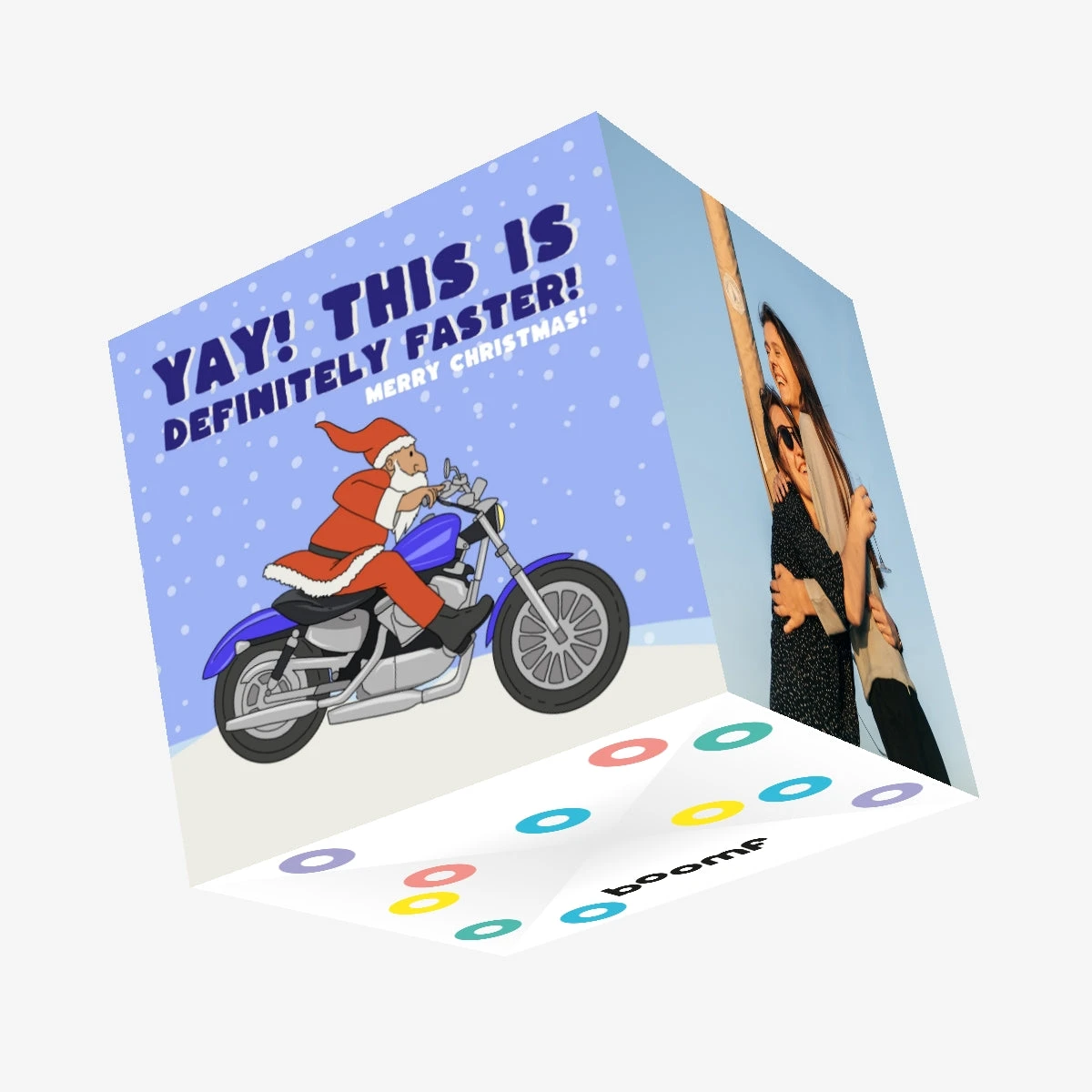 Kiwi Santa And His Harley Davidson This Is Definitely Faster Christmas Confetti-exploding Greetings Card 3 Kiwi Santa And His Harley Davidson This Is Definitely Faster Christmas Confetti-exploding Greetings Card