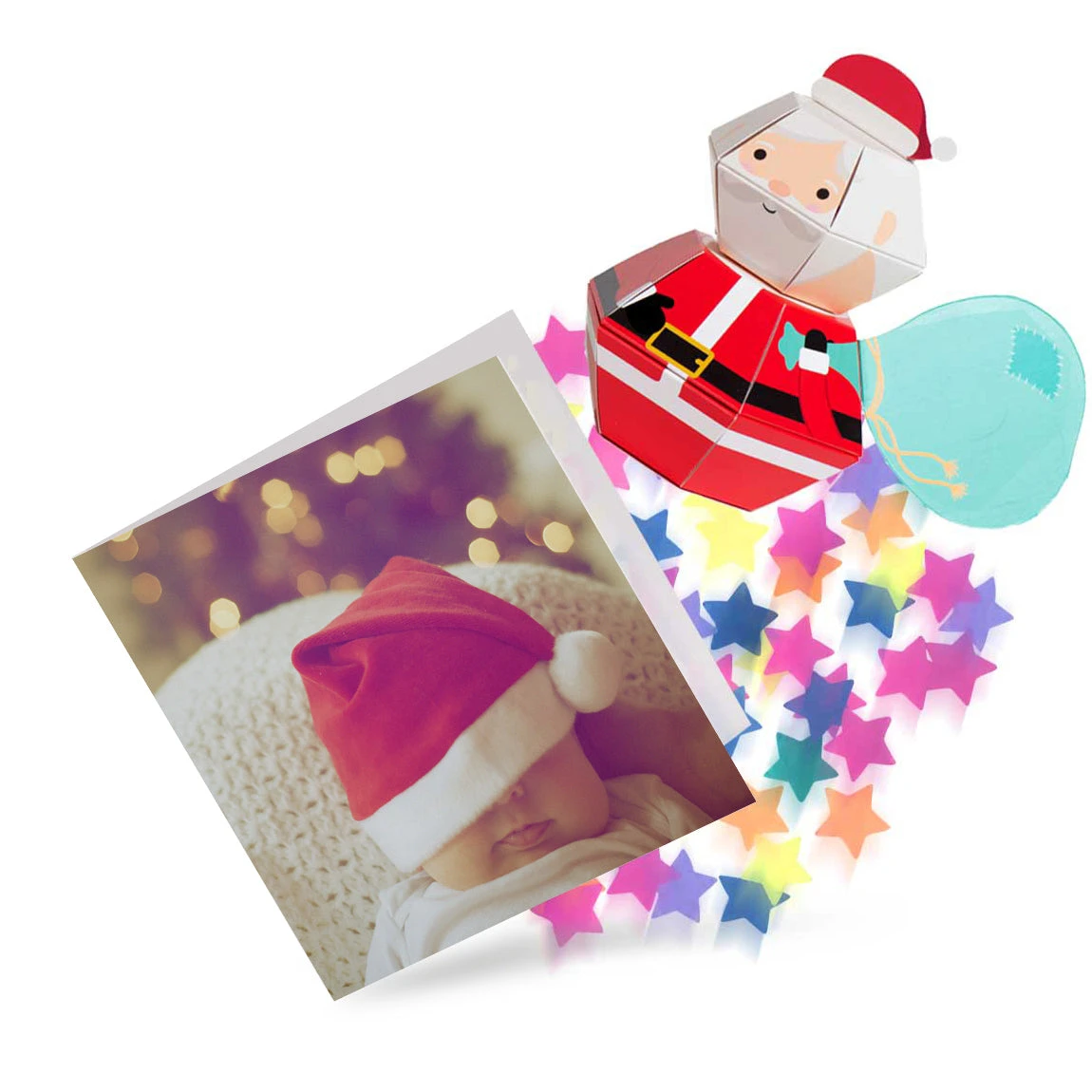Santa Personalised 3D Pop-up Confetti Wild Card 4 Santa Personalised 3D Pop-up Confetti Wild Card - Image 2