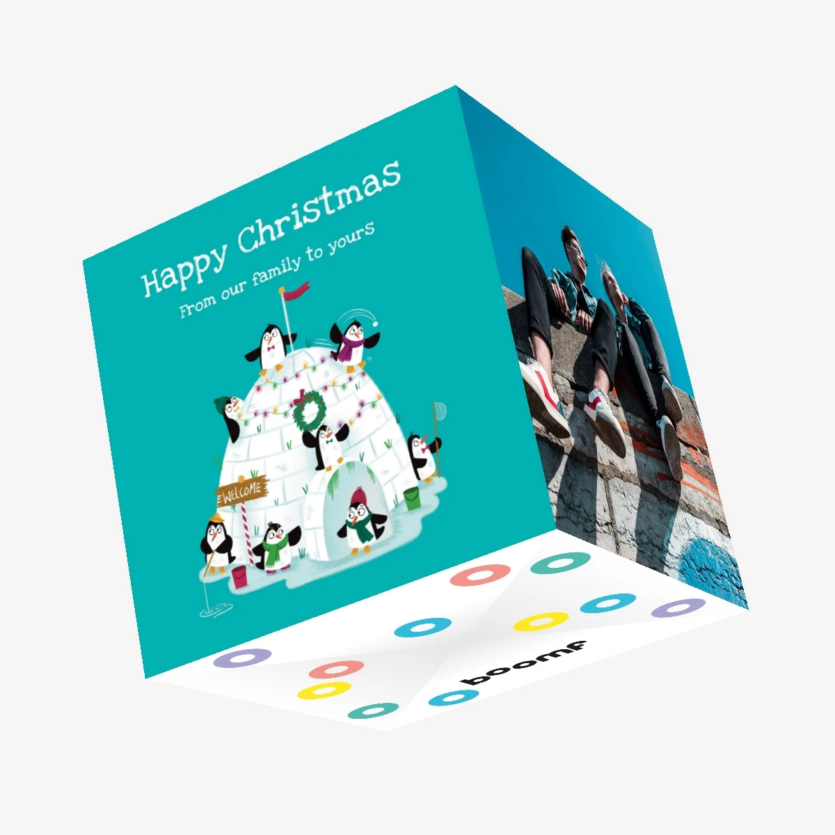 Penguin Family Christmas Confetti-exploding Greetings Card 3 Penguin Family Christmas Confetti-exploding Greetings Card