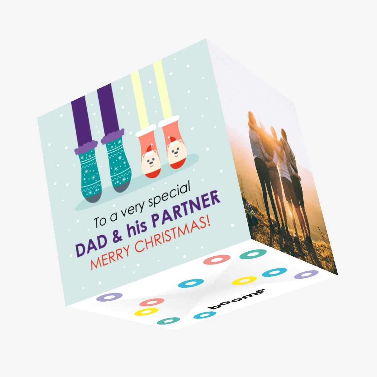 Plum Merry Christmas Dad And His Special Partner Confetti-exploding Greetings Card 3 Plum Merry Christmas Dad And His Special Partner Confetti-exploding Greetings Card