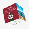 Happy Holidays Cute Panda Wearing A Hat Confetti-exploding Greetings Card 1 Happy Holidays Cute Panda Wearing A Hat Confetti-exploding Greetings Card -Merry Moments b5c1b93661c6bffb4e4040486f9c3232