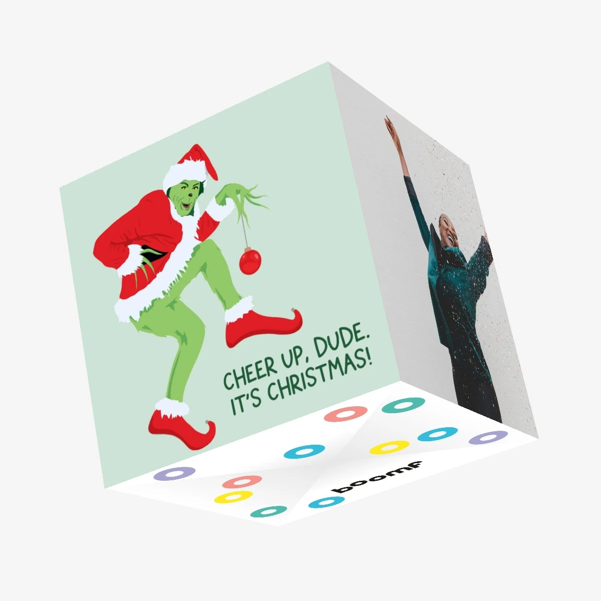 Cheer Up, Dude. It's Christmas The Grinch Confetti-exploding Greetings Card 3 Cheer Up, Dude. It's Christmas The Grinch Confetti-exploding Greetings Card