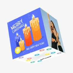 Candles Merry Christmas And Happy New Year Confetti-exploding Greetings Card