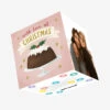 Christmas Pudding Pink Confetti-exploding Greetings Card -Merry Moments b922d5c48ff6b8cbd10e6e2fb0b48e40