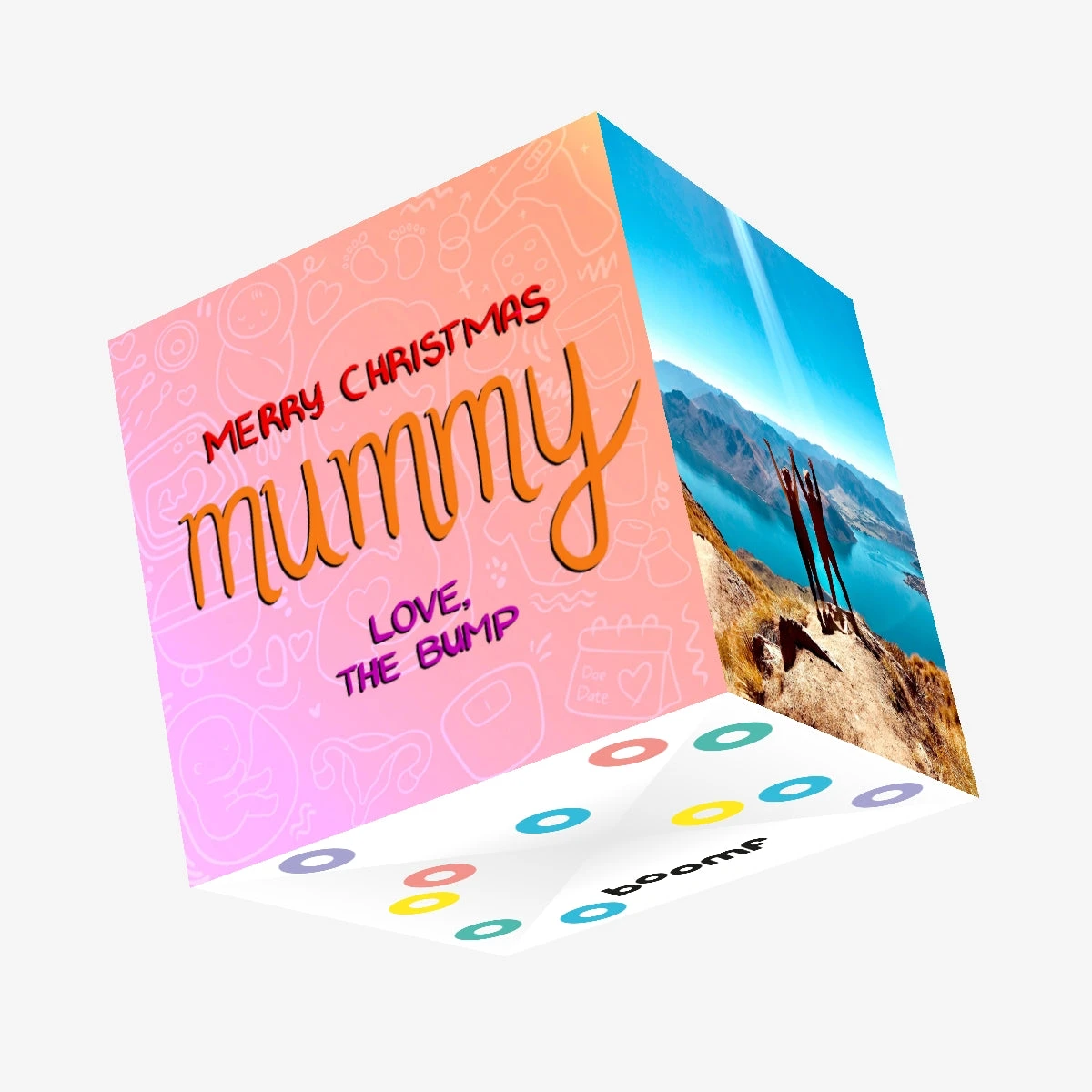 Merry Christmas Mummy From Bump Cute Pink Confetti-exploding Greetings Card 3 Merry Christmas Mummy From Bump Cute Pink Confetti-exploding Greetings Card