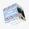 Blue Background Panda Merry Christmas Confetti-exploding Greetings Card -Merry Moments b94daa45521c8251289f0f9df2ed0a10