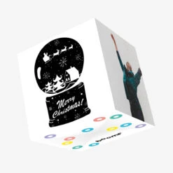 Plum Snow Ball Merry Christmas Confetti-exploding Greetings Card
