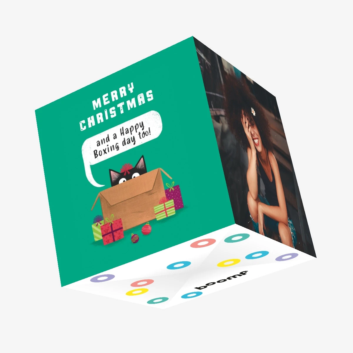 Funny Cat Boxing Day Christmas Confetti-exploding Greetings Card 3 Funny Cat Boxing Day Christmas Confetti-exploding Greetings Card