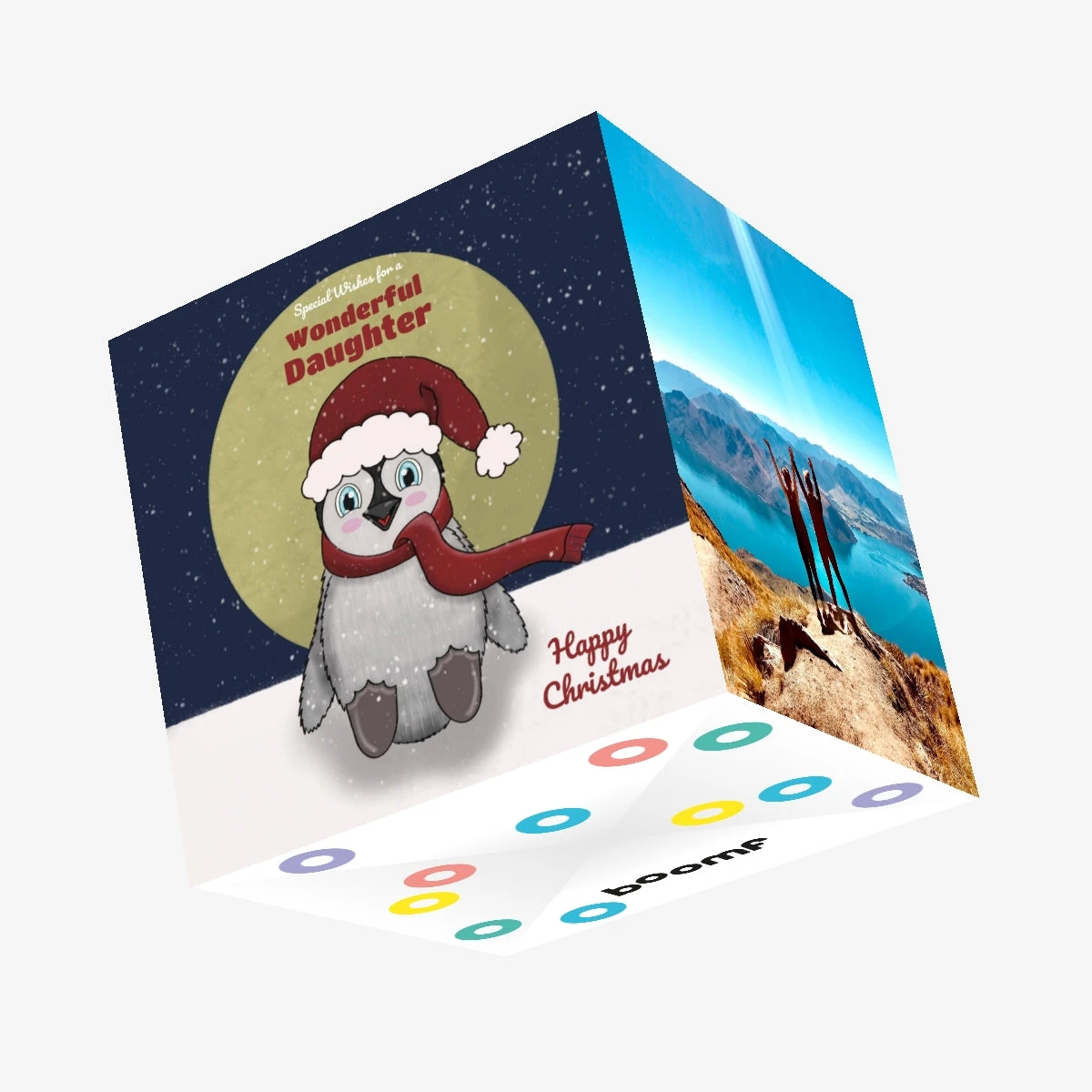 Christmas Cute Penguin Daughter Confetti-exploding Greetings Card 3 Christmas Cute Penguin Daughter Confetti-exploding Greetings Card