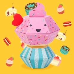 Cupcake 3D Pop-up Confetti Wild Card