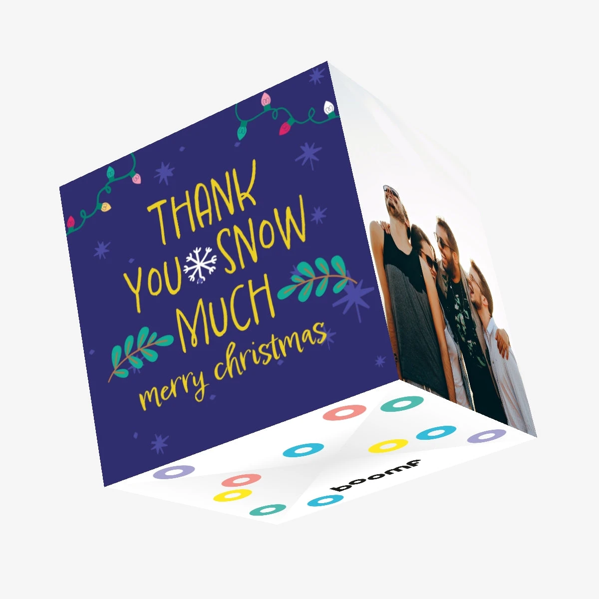 Merry Christmas Thank You So Much Christmas Lights And Plants Confetti-exploding Greetings Card 3 Merry Christmas Thank You So Much Christmas Lights And Plants Confetti-exploding Greetings Card