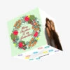 Plum Merry Christmas Godmother Christmas Wreath Confetti-exploding Greetings Card -Merry Moments d202e14609e4d6f7d3b2d07a88a0cbb3