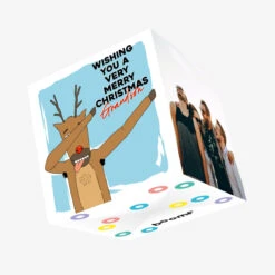 Kiwi Merry Christmas Reindeer Doing Dab Confetti-exploding Greetings Card