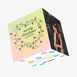 Merry Christmas Wonderful Couple Tangled Christmas Lights Confetti-exploding Greetings Card
