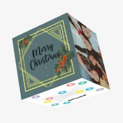 Art Deco Merry Christmas Confetti-exploding Greetings Card