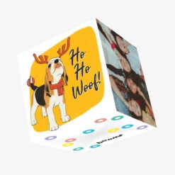 Kiwi Ho Ho Woof Cute Beagle Confetti-exploding Greetings Card