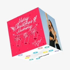 Red Themed Merry Christmas Mummy Confetti-exploding Greetings Card