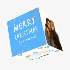 Merry Christmas Love Silver Stars + COPY ISSUE Confetti-exploding Greetings Card