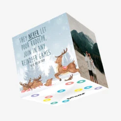 Rudolph Reindeer Games Christmas Confetti-exploding Greetings Card
