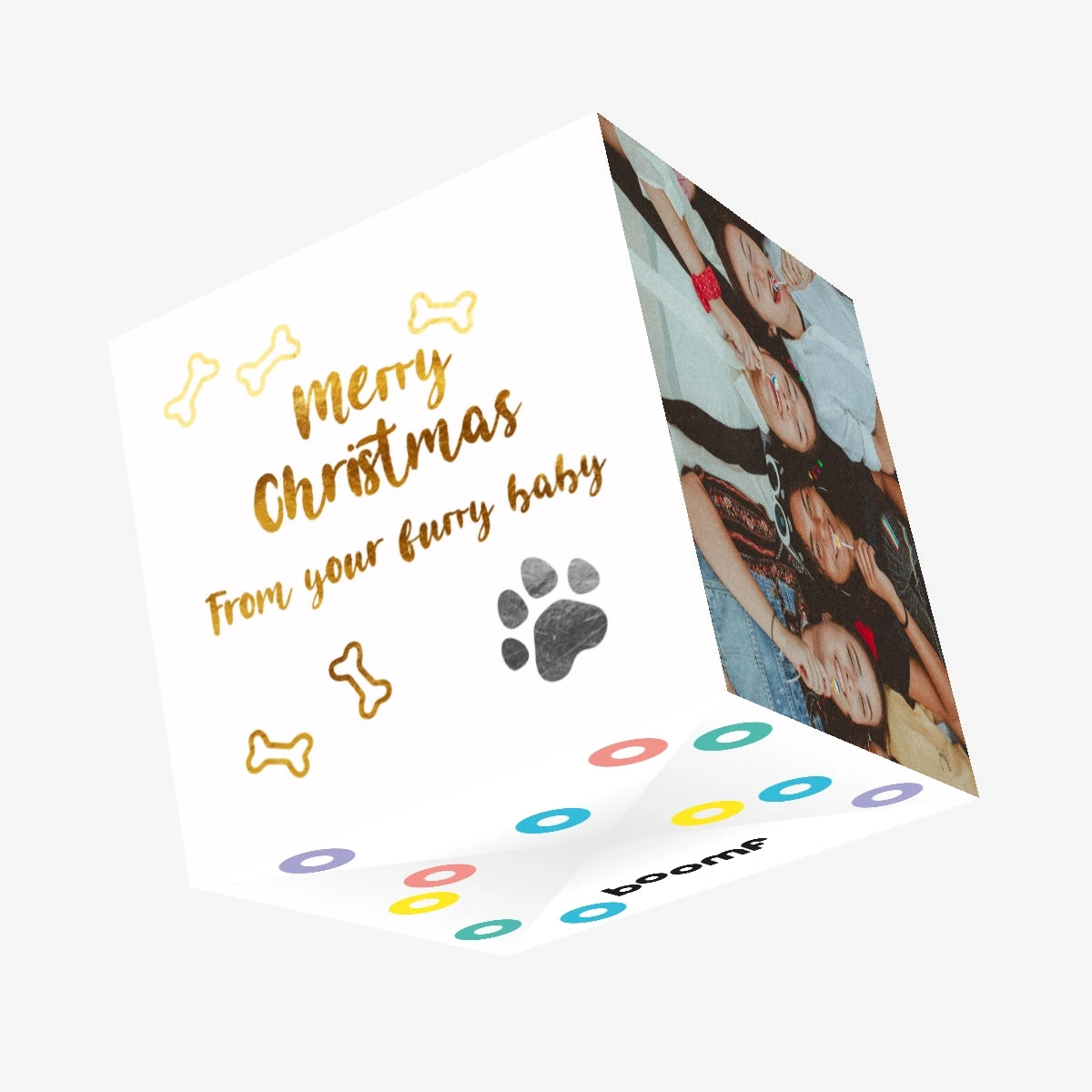 Merry Christmas From Your Purry Baby Paw Print Confetti-exploding Greetings Card 3 Merry Christmas From Your Purry Baby Paw Print Confetti-exploding Greetings Card