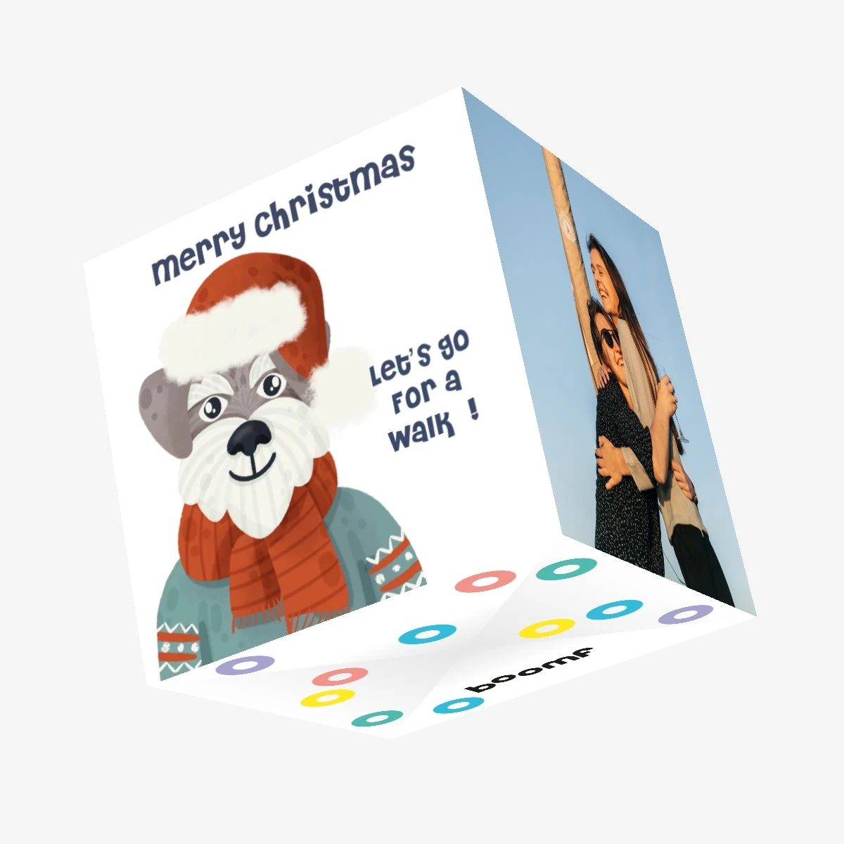 Merry Christmas Le't Go For A Walk Schnauzer Confetti-exploding Greetings Card 3 Merry Christmas Le't Go For A Walk Schnauzer Confetti-exploding Greetings Card