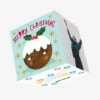 Cute Christmas Pudding Confetti-exploding Greetings Card -Merry Moments ec5b29fa24990ba2686f0bd6783d56cd