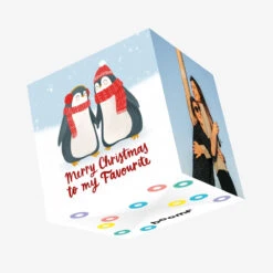 Merry Christmas To My Favourite Penguin Couple Confetti-exploding Greetings Card