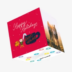 Happy Holidays Funny Santa Getting Milk From A Cup Confetti-exploding Greetings Card