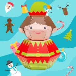 Elf Personalised 3D Pop-up Confetti Wild Card