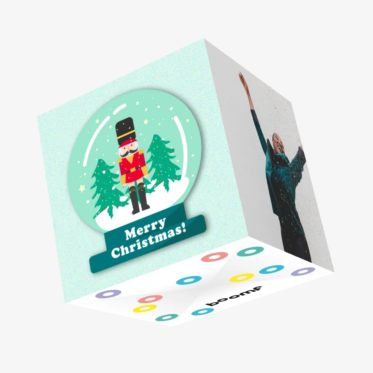 Plum Christmas Ball Nutcracker Confetti-exploding Greetings Card 3 Plum Christmas Ball Nutcracker Confetti-exploding Greetings Card