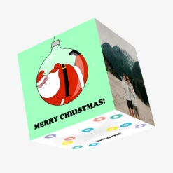 Plum Santa In A Ball Merry Christmas Confetti-exploding Greetings Card