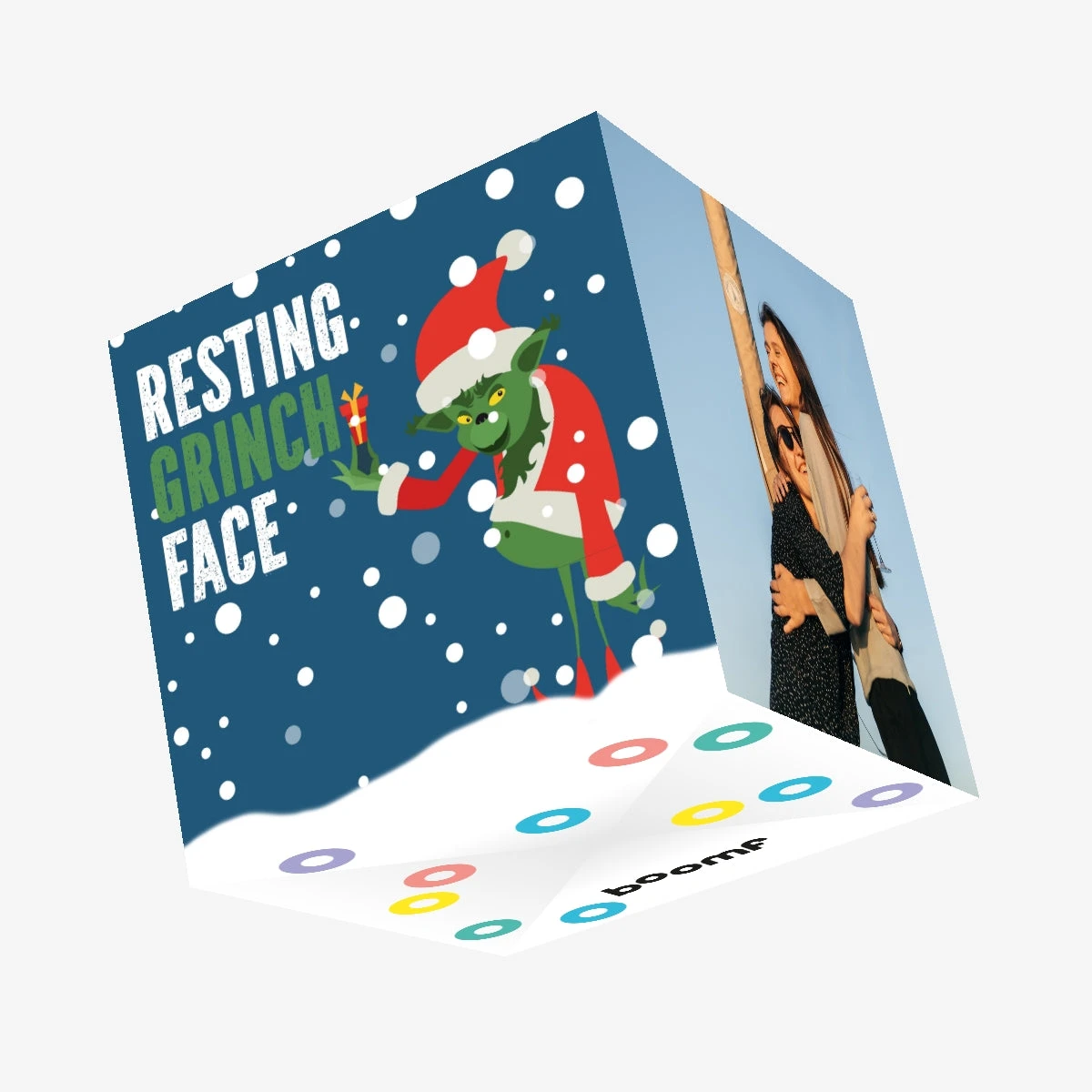 Resting Grinch Face Christmas Confetti-exploding Greetings Card 3 Resting Grinch Face Christmas Confetti-exploding Greetings Card