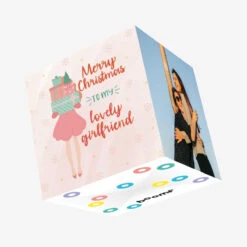 Merry Christmas Girlfriend Confetti-exploding Greetings Card