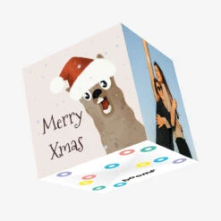 Merry Christmas Funny Llama Confetti-exploding Greetings Card