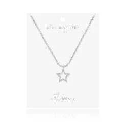 Silver Plated Crystal Star Necklace