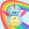 Rainbow Unicorn 3D Pop-up Confetti Wild Card -Merry Moments unicornwild 1